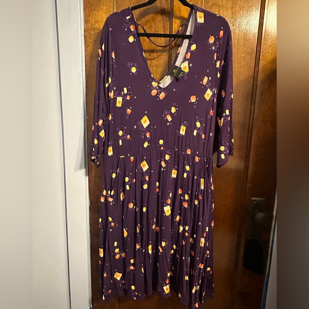 Torrid TANGLED Purple Lantern Print Dress